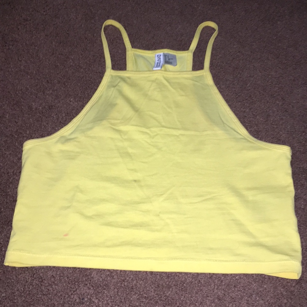 yellow tank top crop top